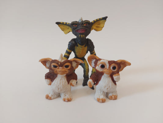 1984 LJN Gremlins PVC Figure Set - Spike Stripe Gizmo 2" & 3.5"