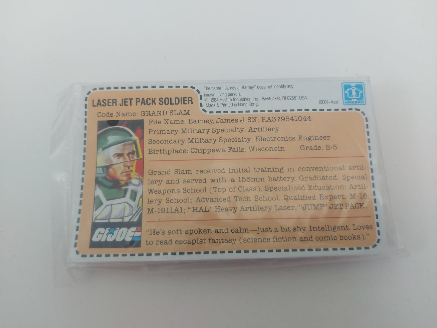 GI Joe Grand Slam HAL Heavy Artillery Laser Operator Mail Away Bag Sealed