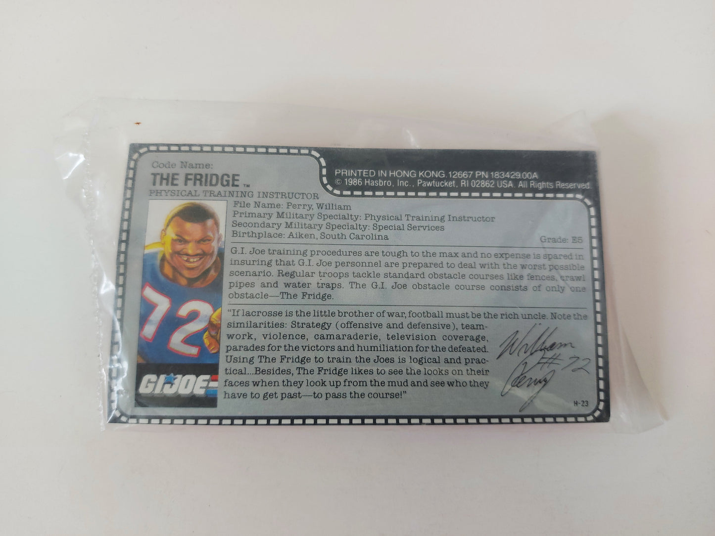 GI Joe The Fridge Mail Away Sealed William Refrigerator Perry