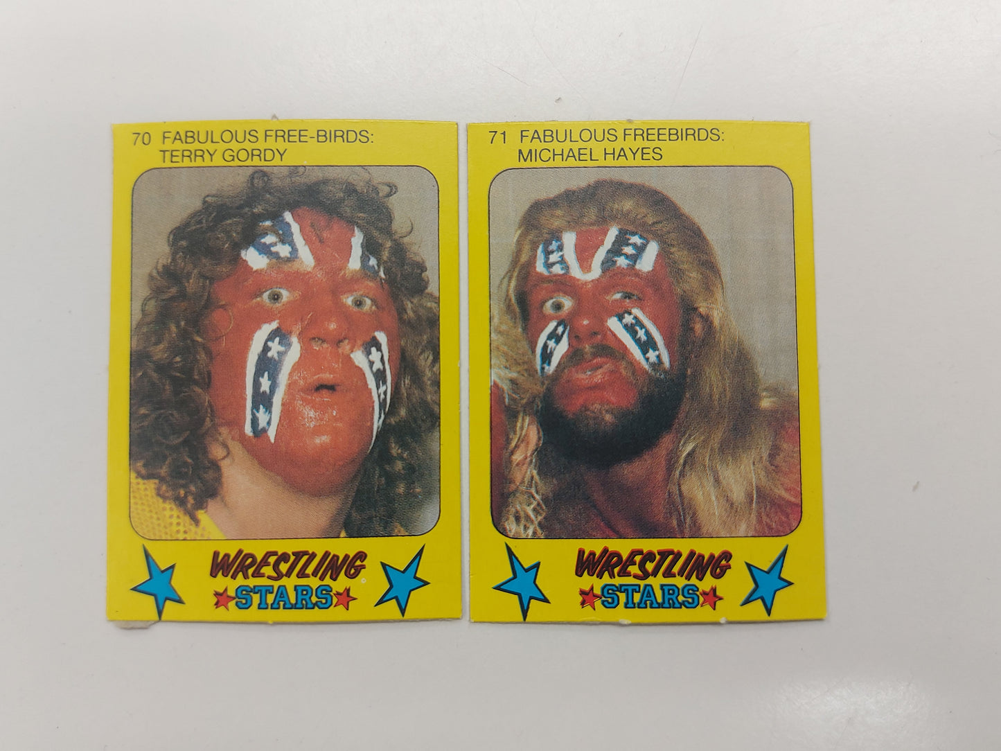 1986 Monty Gum Wrestling Stars Fabulous Freebirds 70 71 Michael Hayes & Terry Gordy