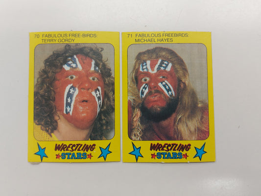 1986 Monty Gum Wrestling Stars Fabulous Freebirds 70 71 Michael Hayes & Terry Gordy