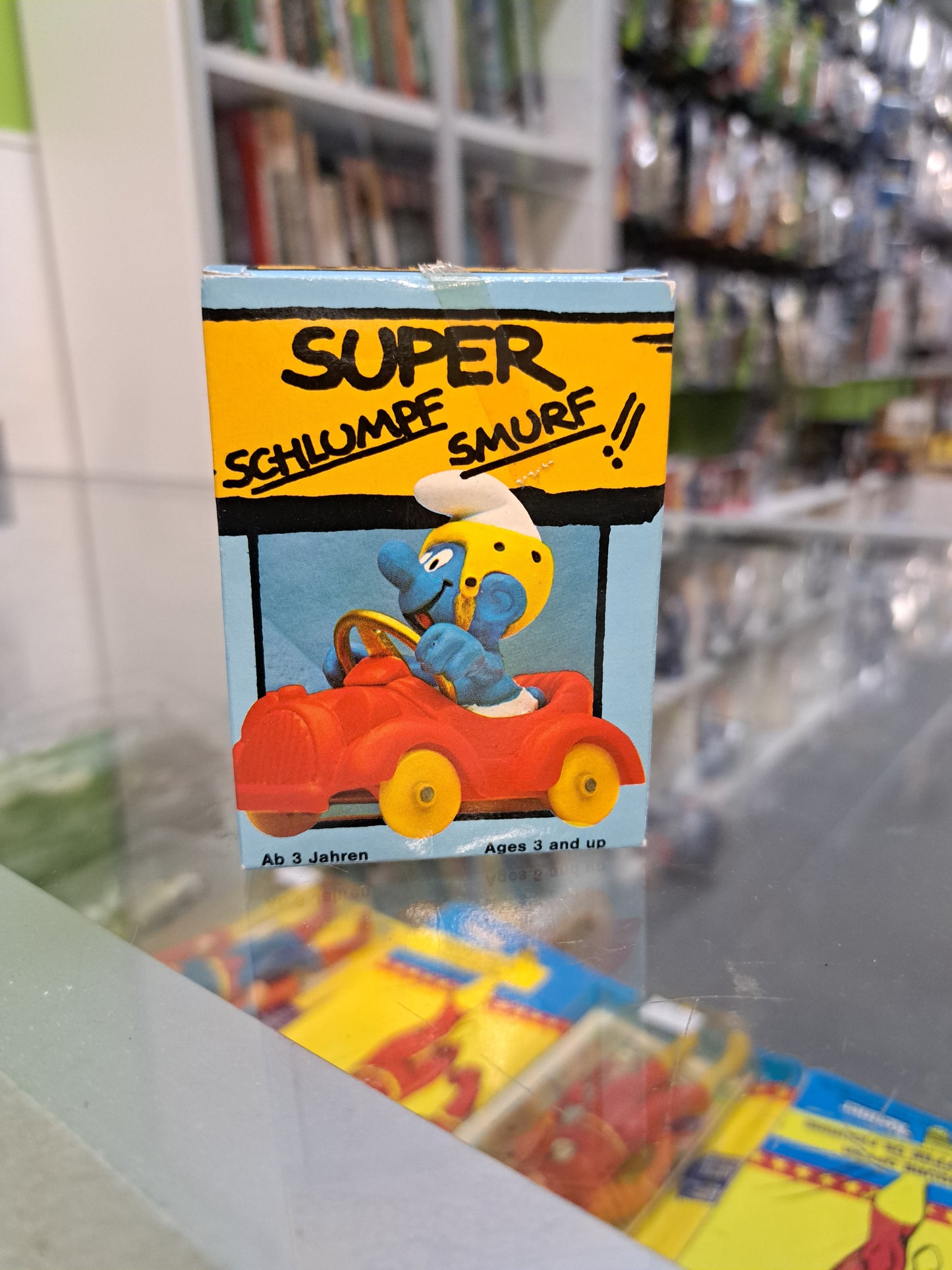 Super Smurf Race Car in Box Unused