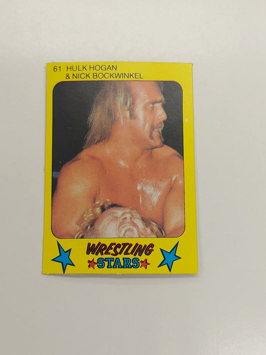 1986 Monty Gum Wrestling Stars Hulk Hogan & Nick Bockwinkel Trading Card #61 WWF AWA WCW WWE