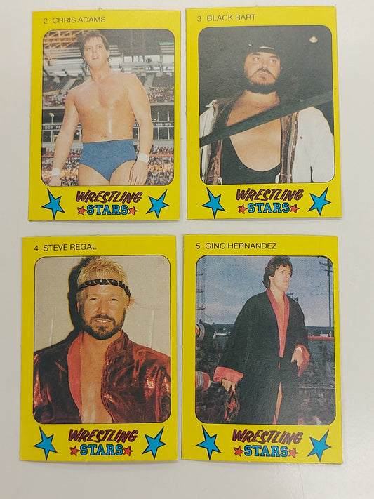 1986 Monty Gum Wrestling Stars Chris Adams Black Bart Steve Regal Gino Hernandez Trading Card #2 3 4 5 WWF AWA WCW WWE